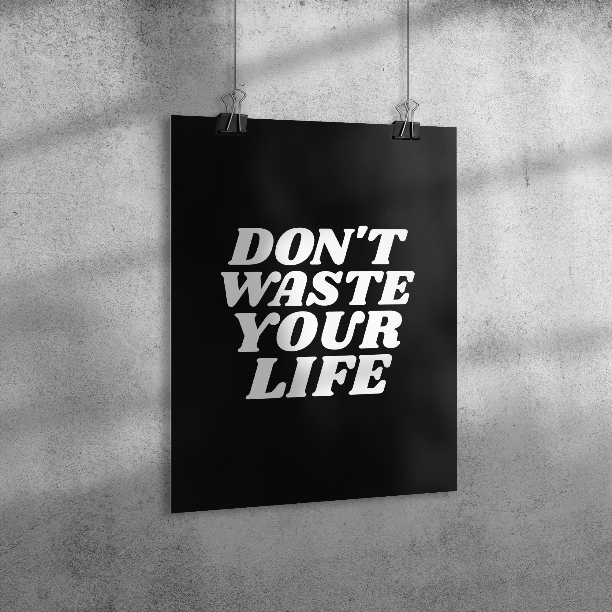 Dont_Waste_Your_Life_Premium_Wall_Post_18x24_Angle_V_Mockup.png