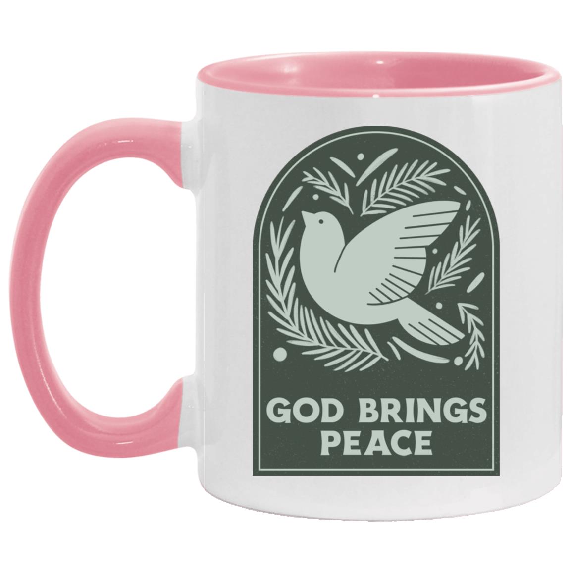 God Brings Peace (11/15oz Accent Mug)