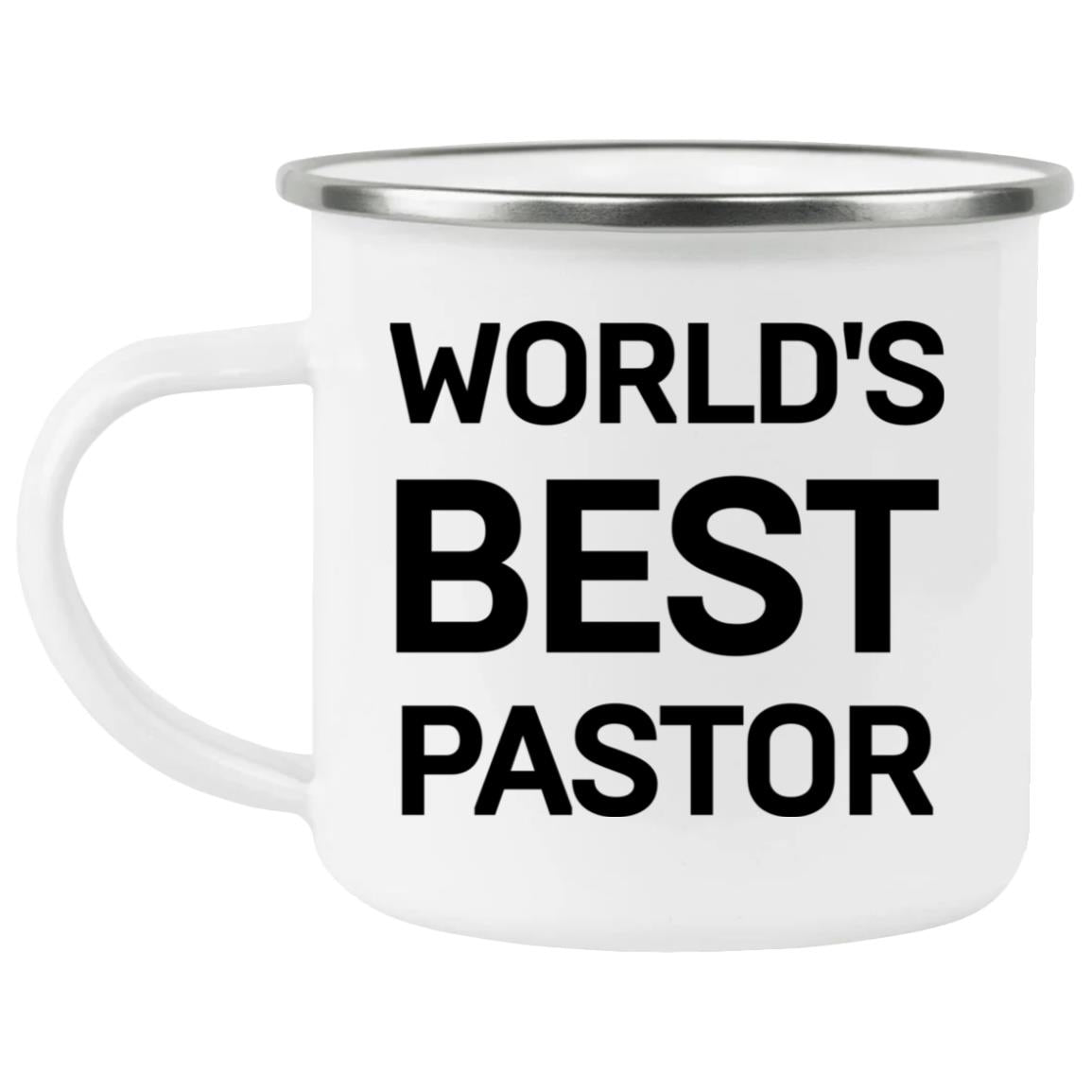 Worlds Best Pastor (12oz Enamel Camping Mug)