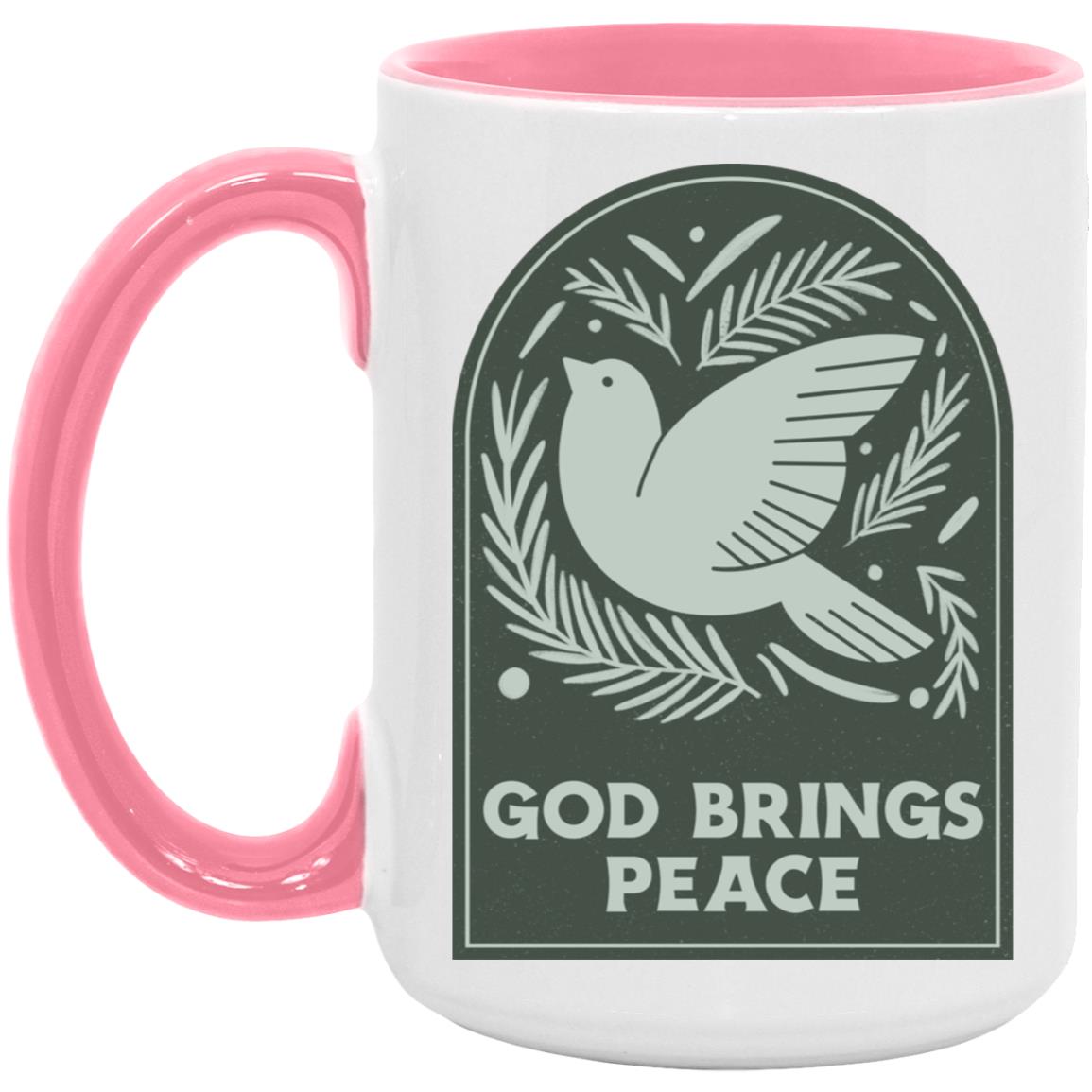 God Brings Peace (11/15oz Accent Mug)