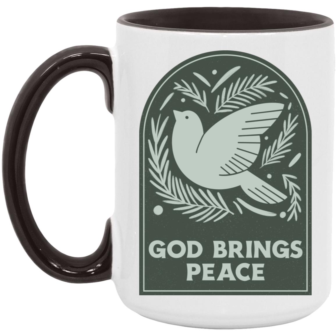 God Brings Peace (11/15oz Accent Mug)