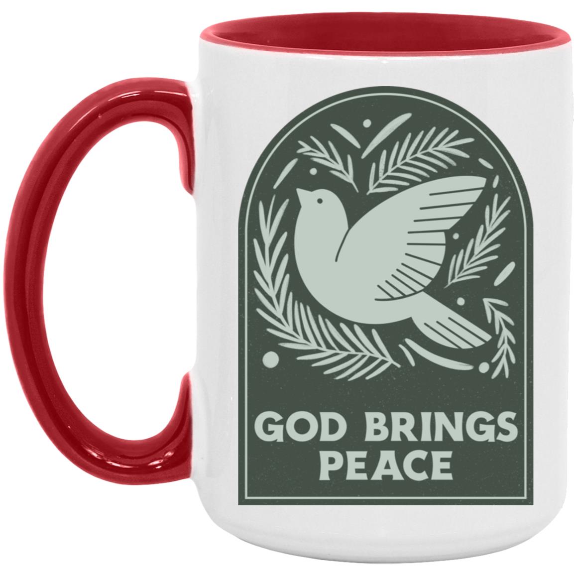 God Brings Peace (11/15oz Accent Mug)