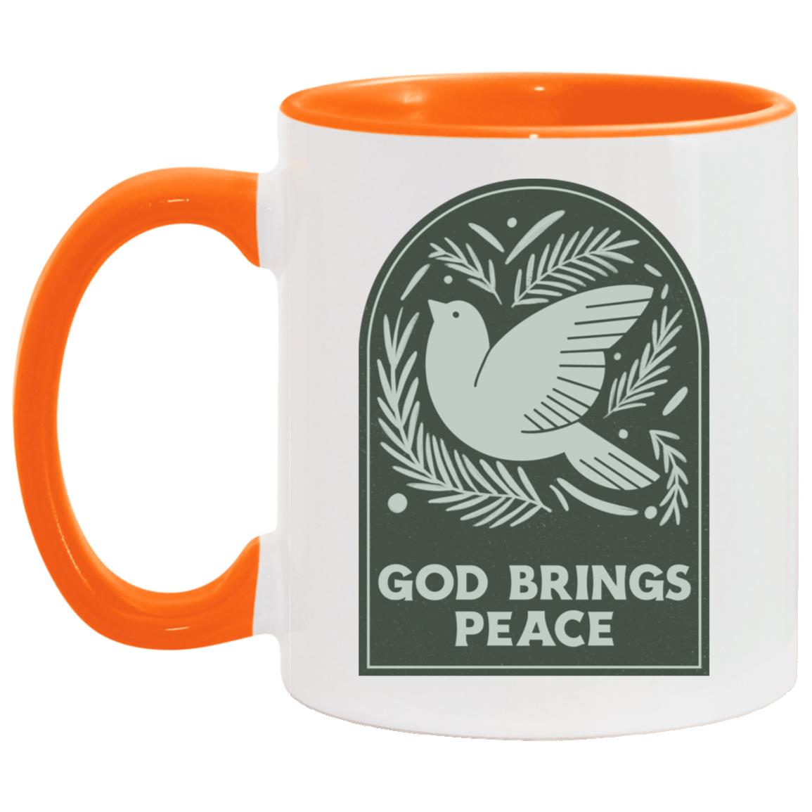 God Brings Peace (11/15oz Accent Mug)