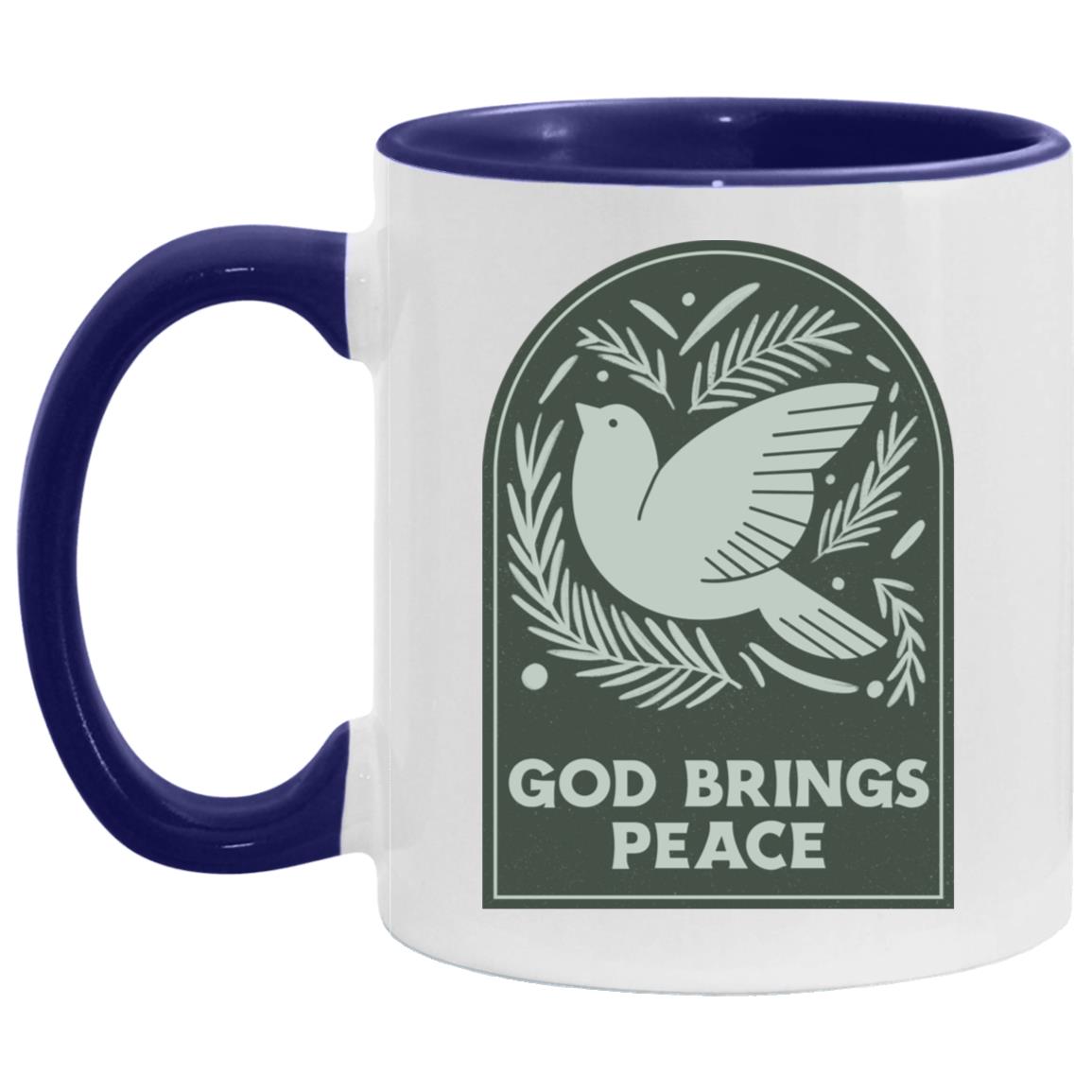 God Brings Peace (11/15oz Accent Mug)