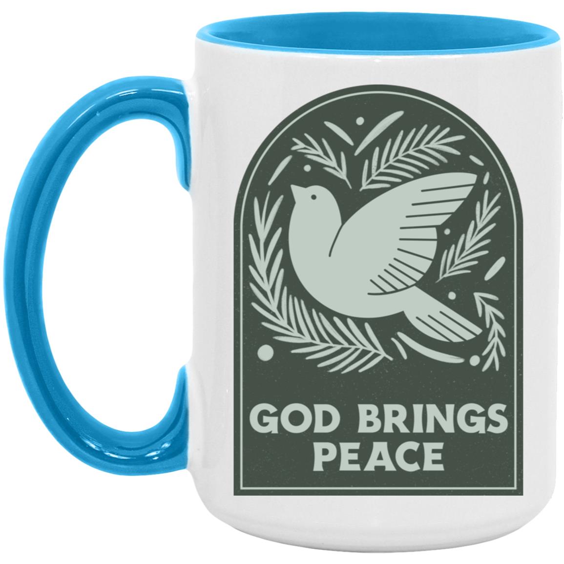 God Brings Peace (11/15oz Accent Mug)