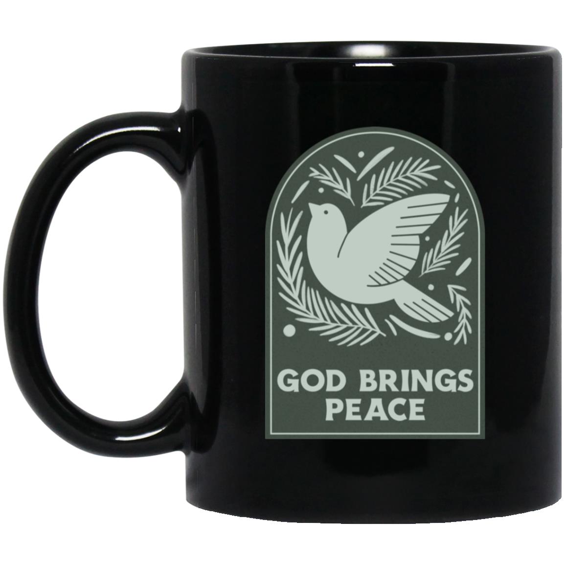 God Brings Peace (11/15oz Black & White Mug)