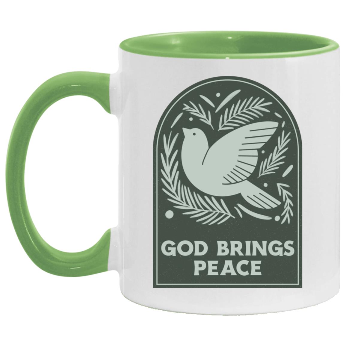 God Brings Peace (11/15oz Accent Mug)