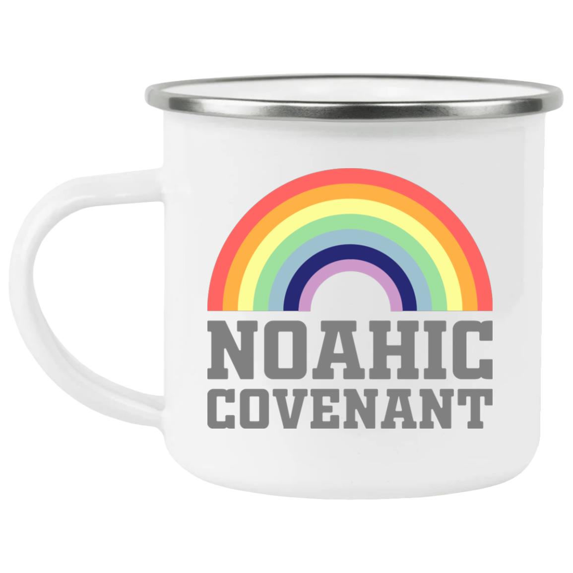Noahic Covenant (12oz Enamel Camping Mug)