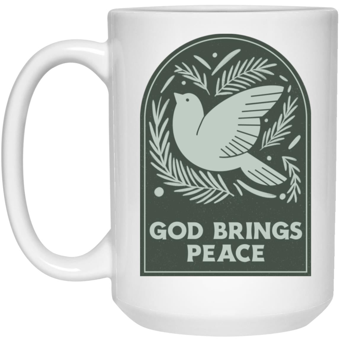 God Brings Peace (11/15oz Black & White Mug)