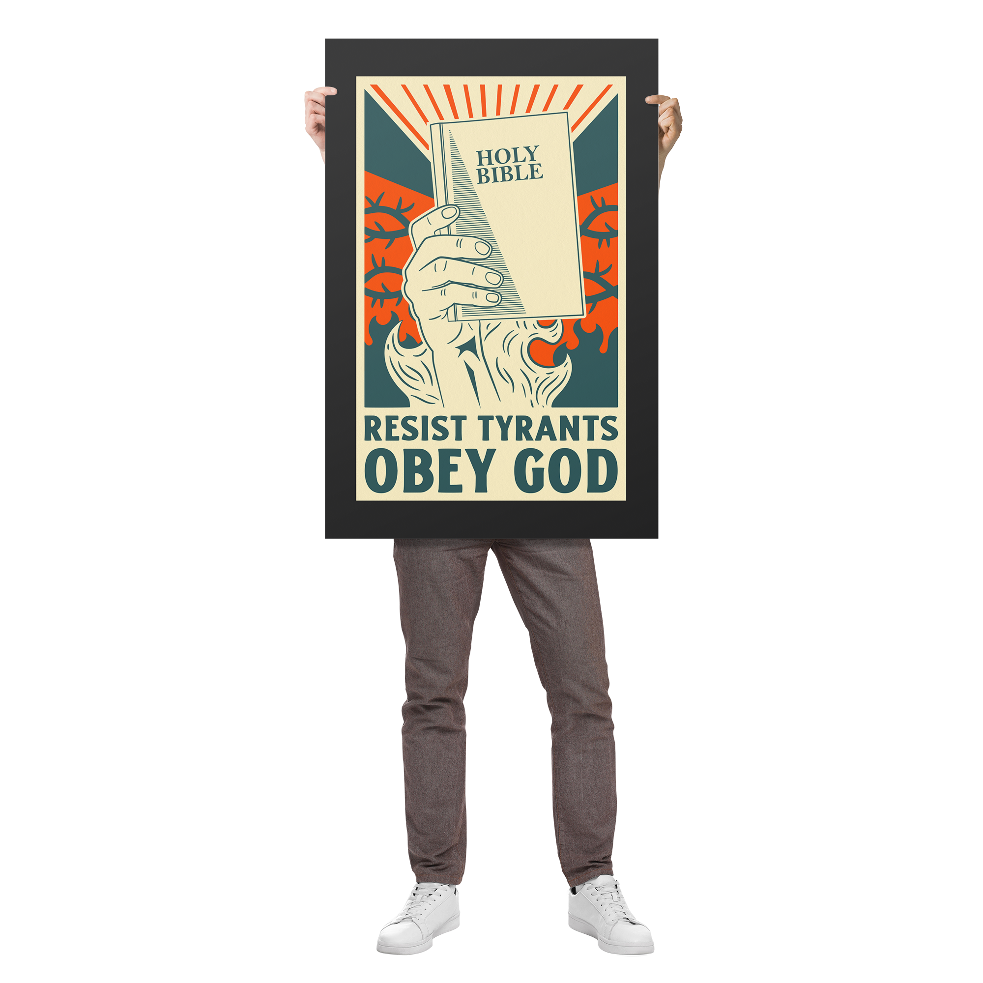 Resist_Tyrants_Bible_Premium_Wall_Poste_24x36_Man_Holding_V_Mockup.png