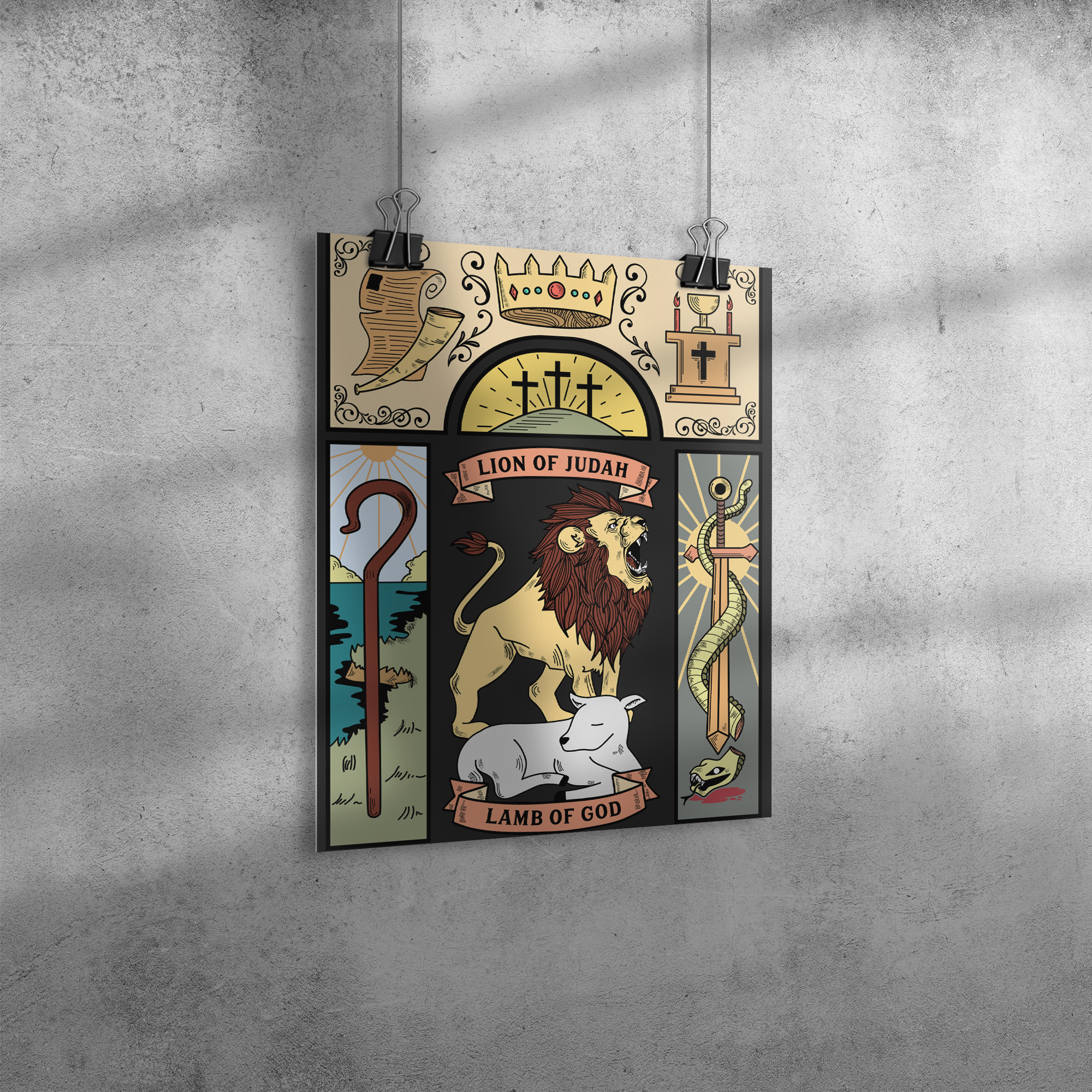 The_Lion_and_the_Lamb_Premium_Wall_Post_11x14_Angle_V_Mockup.png