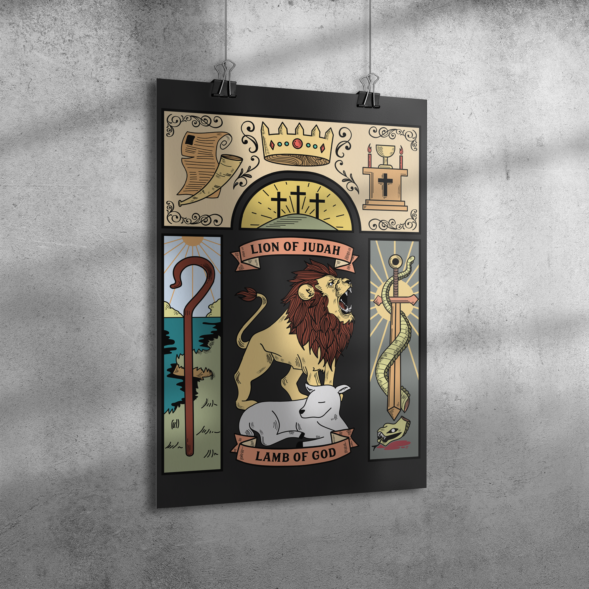 The_Lion_and_the_Lamb_Premium_Wall_Post_12x18_Angle_V_Mockup.png