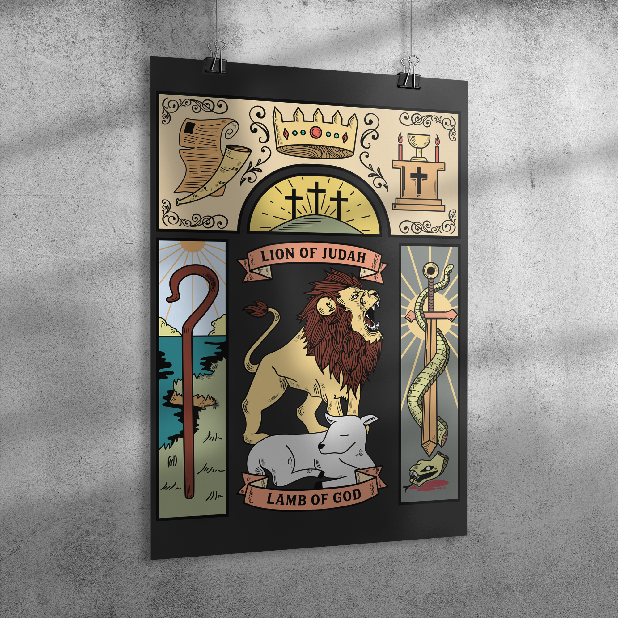 The_Lion_and_the_Lamb_Premium_Wall_Post_24x36_Angle_V_Mockup.png