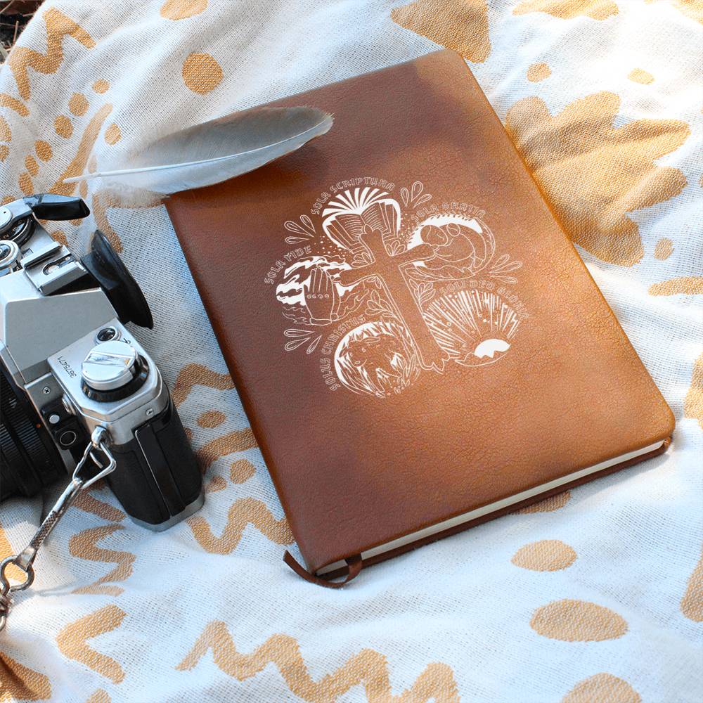 5 Solas - White Print (Premium Leather Journal)