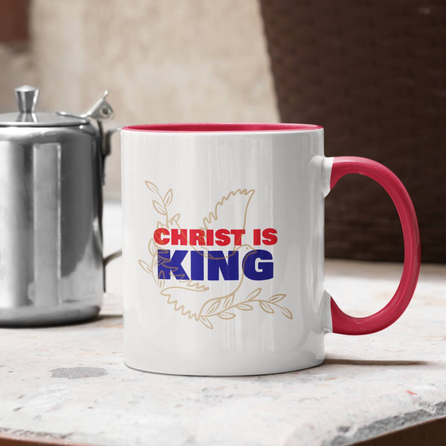 Christ is King (Dove) (11/15oz Colored Accent Mug)