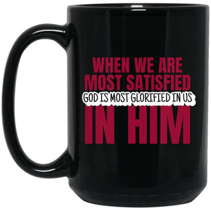 God is Most Glorified (11/15oz Black & White Mug) - SDG Clothing