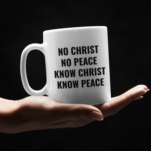 No Christ No Peace (11/15oz Black & White Mug) - SDG Clothing