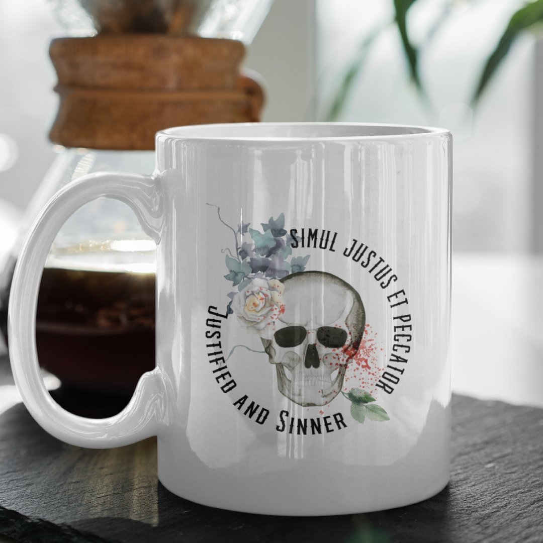 Simul Justus Et Peccator (11/15oz Black & White Mug) - SDG Clothing