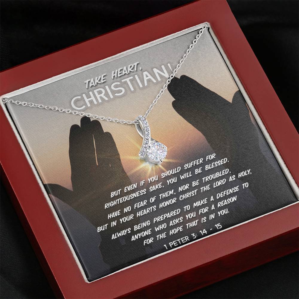 Take Heart, Christian! - Ribbon Necklace - SDG Clothing