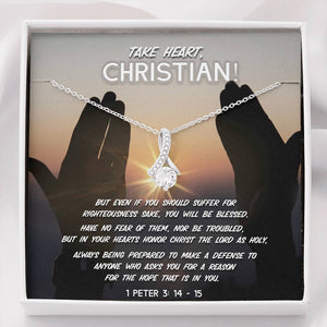 Take Heart, Christian! - Ribbon Necklace - SDG Clothing