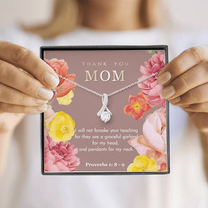 Thank You Mom (Proverbs 1) - Ribbon Necklace - SDG Clothing
