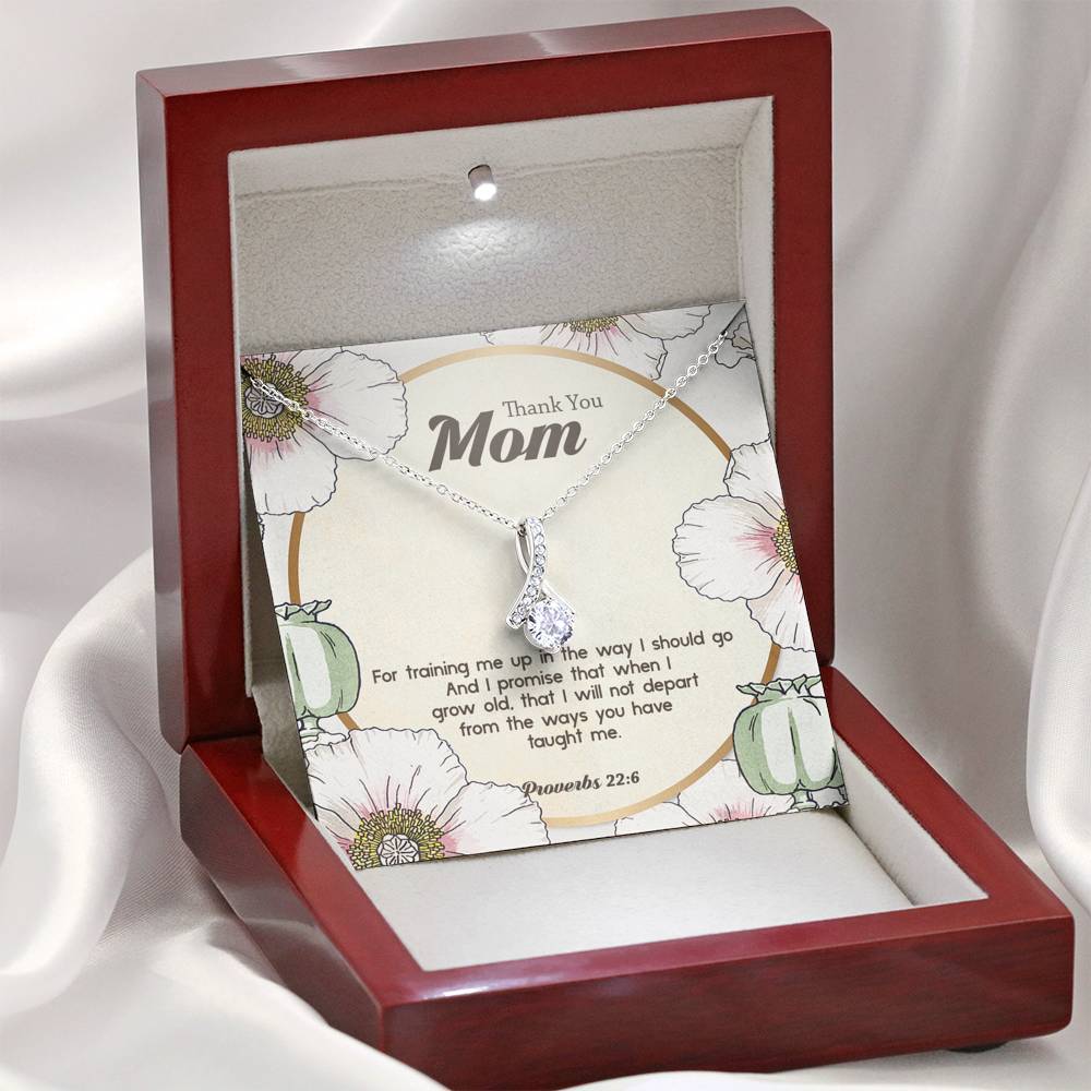 Thank You Mom (Proverbs 22) - Ribbon Necklace - SDG Clothing