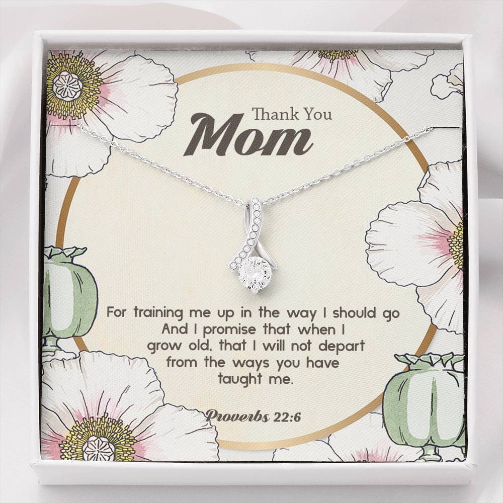 Thank You Mom (Proverbs 22) - Ribbon Necklace - SDG Clothing
