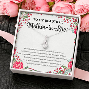 To My Beautiful Mother-in-Law (Ribbon Necklace) - SDG Clothing