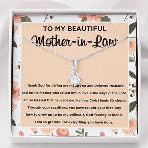 To My Beautiful Mother In Law (Ribbon Necklace) - SDG Clothing