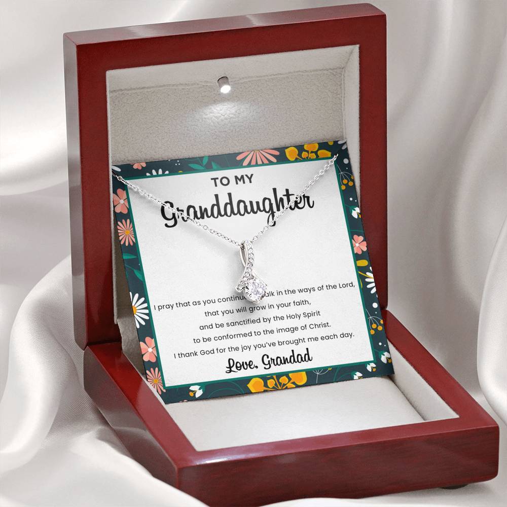 To My Granddaughter - Love, Grandad (Ribbon Necklace) - SDG Clothing