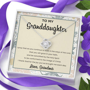 To My Granddaughter - Love, Grandma (Knot Necklace) - SDG Clothing