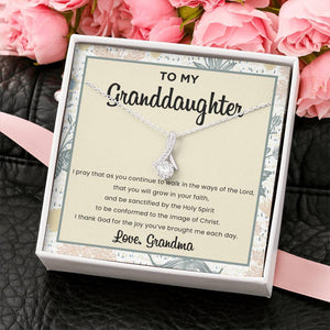 To My Granddaughter - Love, Grandma (Ribbon Necklace) - SDG Clothing