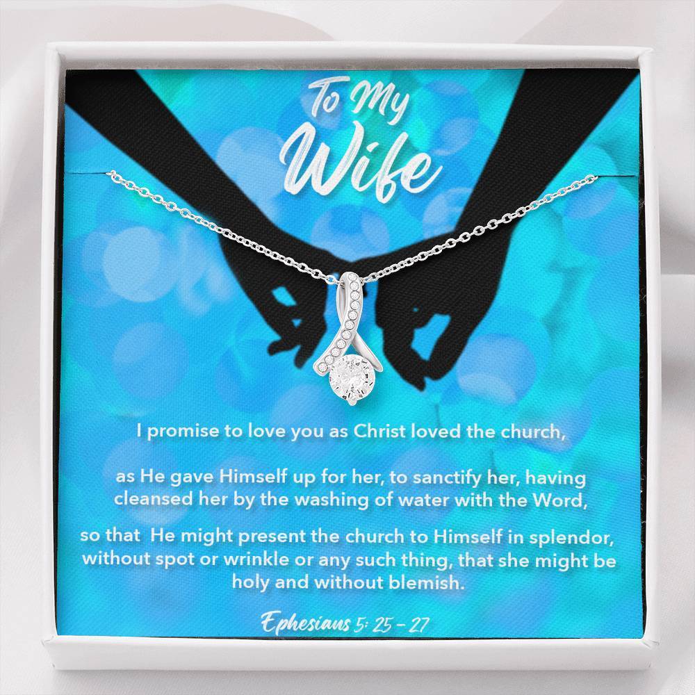 To My Wife (Ephesians 5) - Ribbon Necklace - SDG Clothing